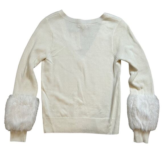 NWT $395 RAMY BROOK Brody Faux Fur Trim Wool & Cashmere Sweater XS - Picture 7 of 10